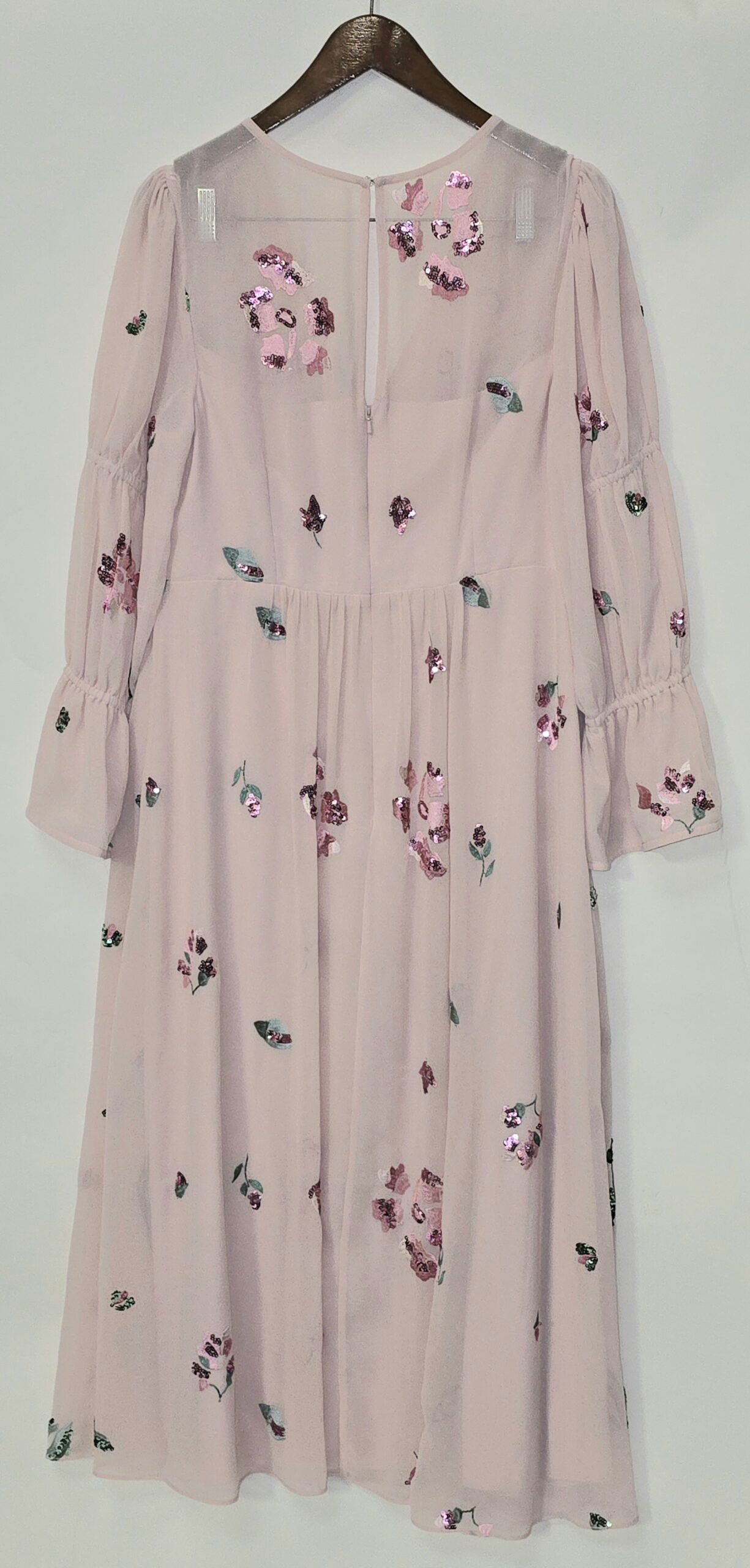 Monsoon Hayley embroidered floral tea dress, pink, Size 16 - Image 3