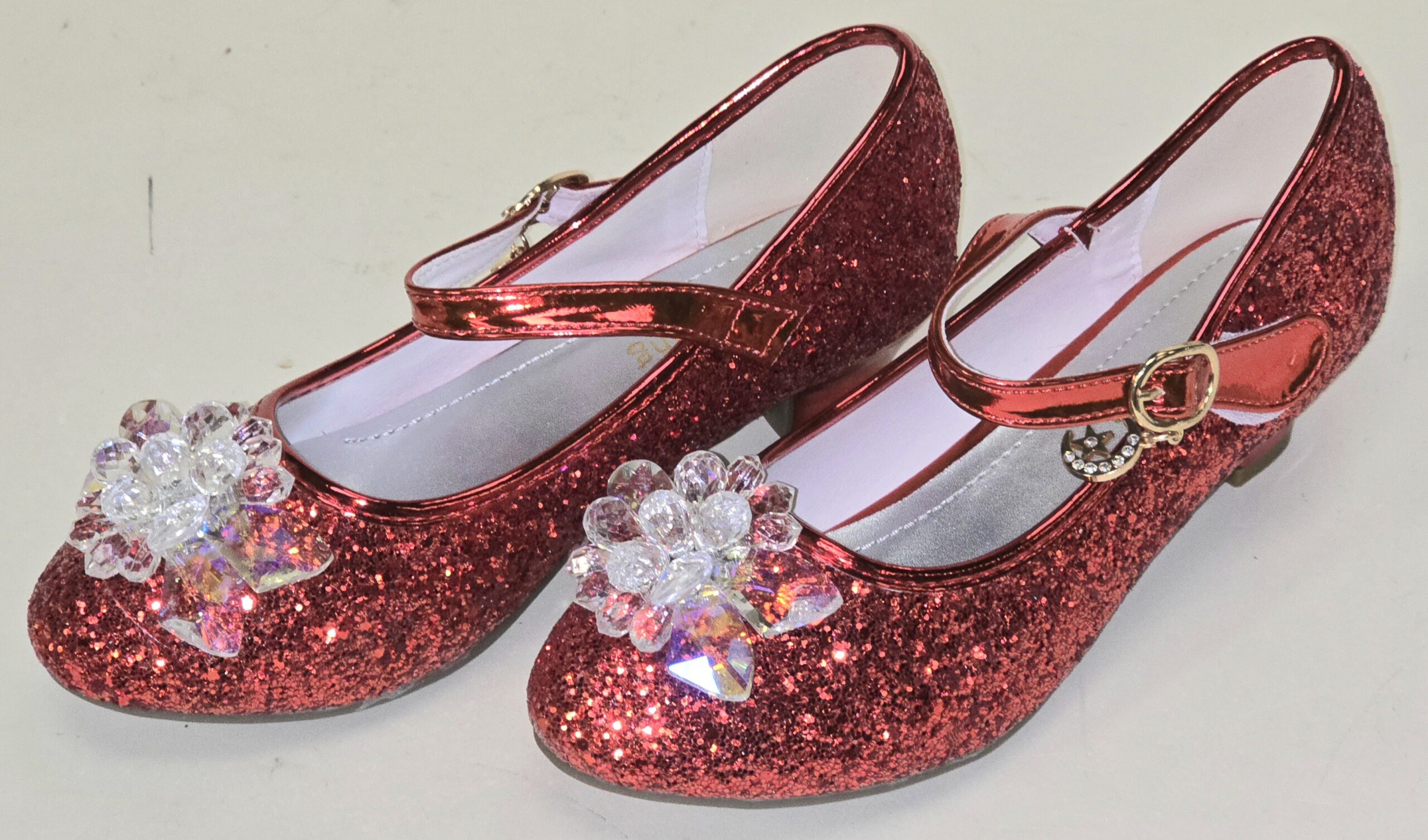 Red glitter Mary Jane low heeled party shoes, Size 37